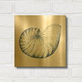 'Shells 1 Blue and White' By Kathleen Parr Gold Metal Wall Art