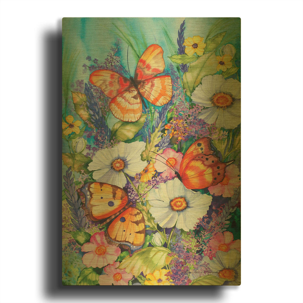 'Butterfly Garden' By Kathleen Parr Gold Metal Wall Art