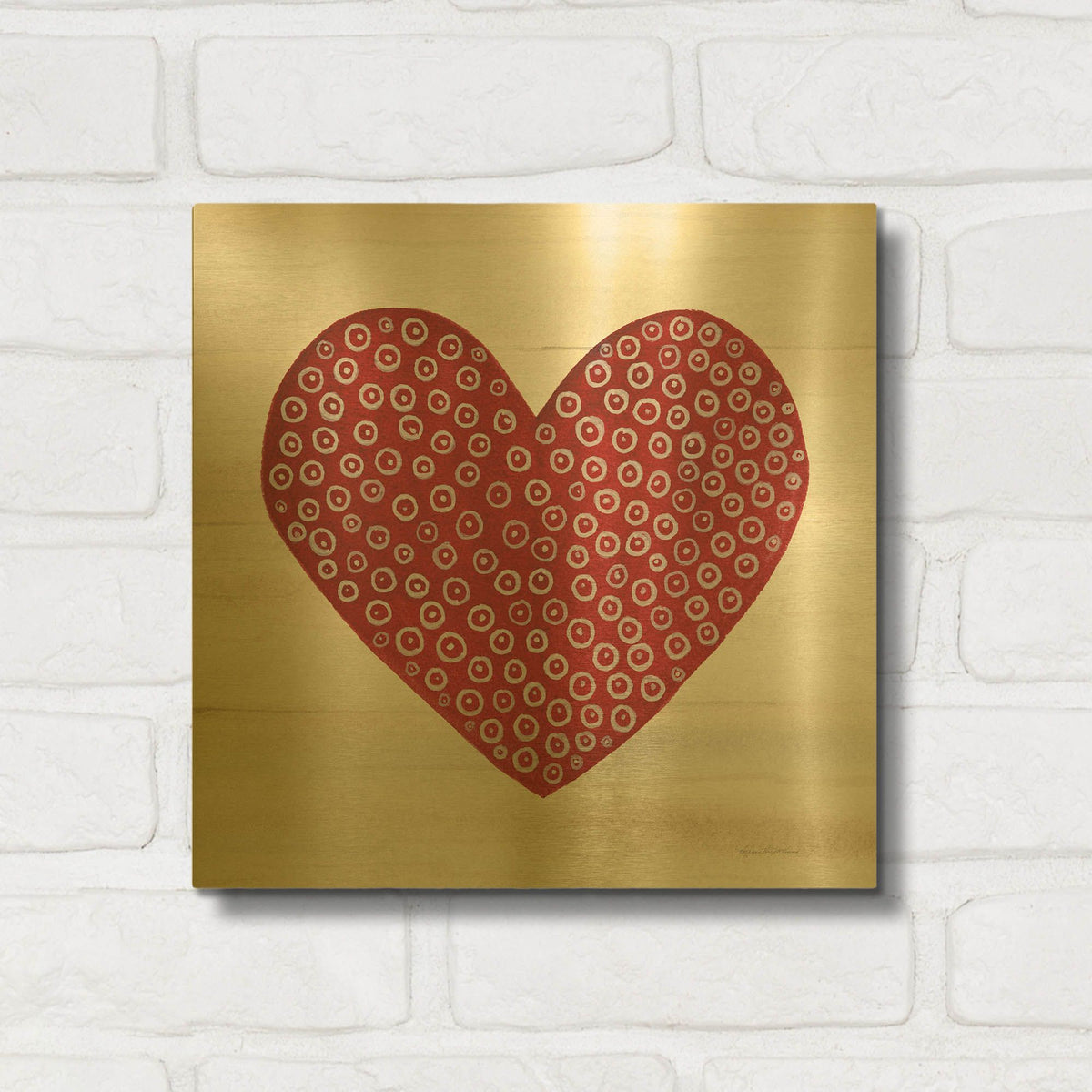 'Rustic Valentine Heart 3' By Kathleen Parr Gold Metal Wall Art