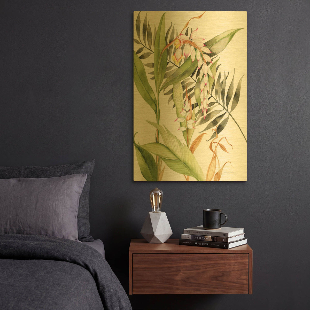 'Botanical Shell Ginger' By Kathleen Parr Gold Metal Wall Art