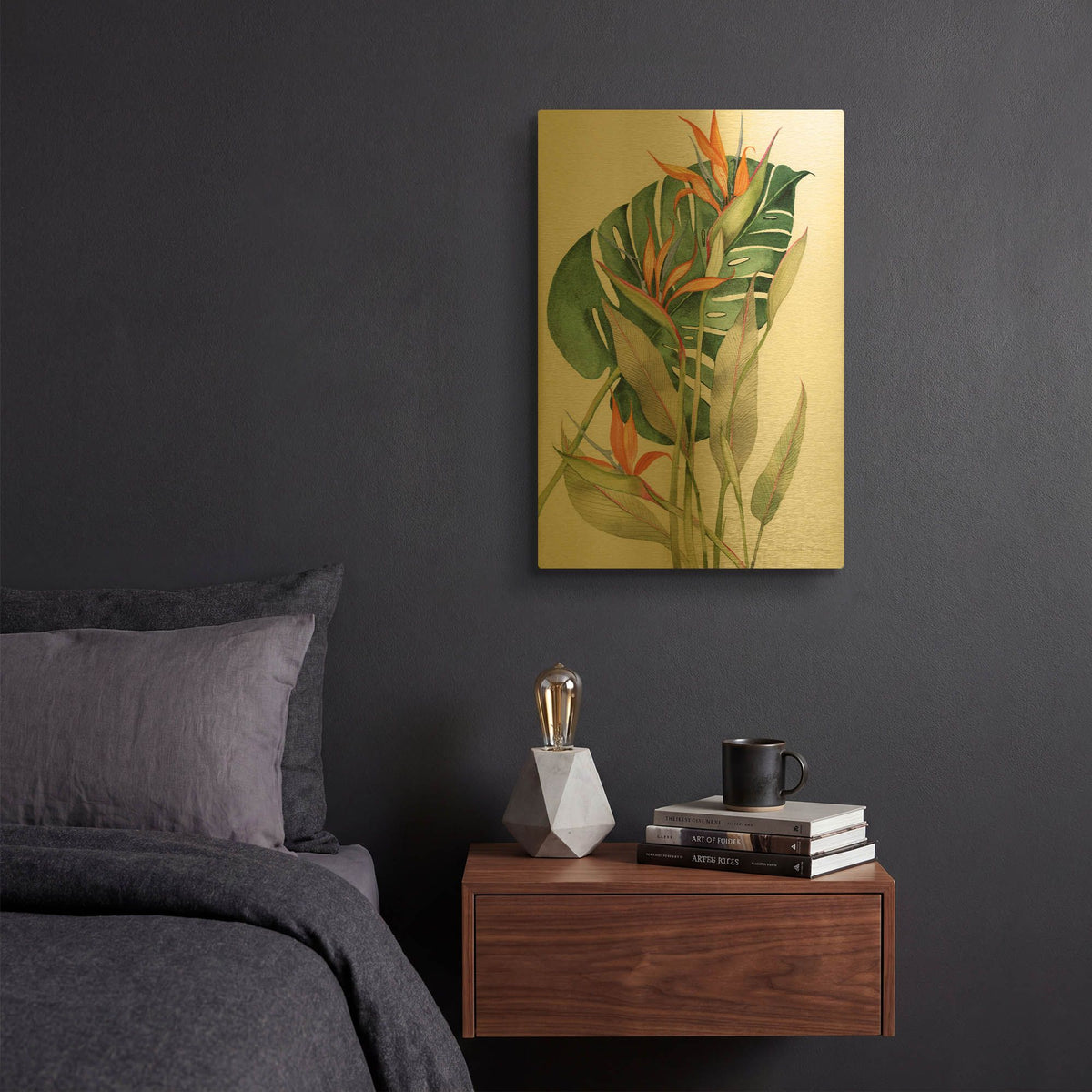 'Botanical Birds of Paradise' By Kathleen Parr Gold Metal Wall Art