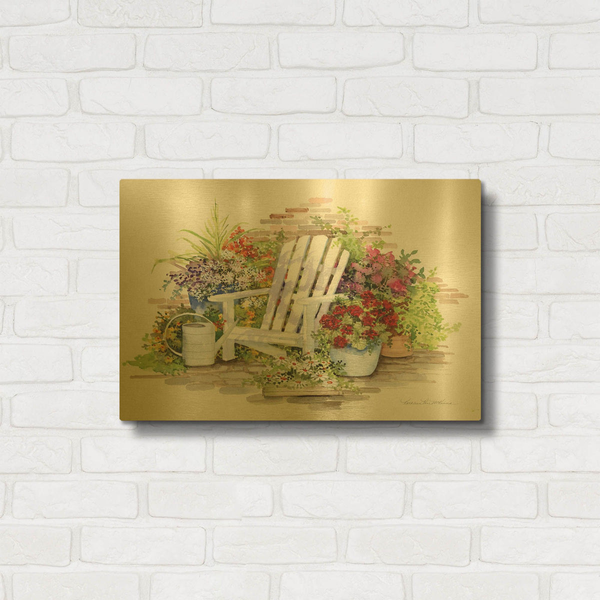 'Sit a Spell' By Kathleen Parr Gold Metal Wall Art