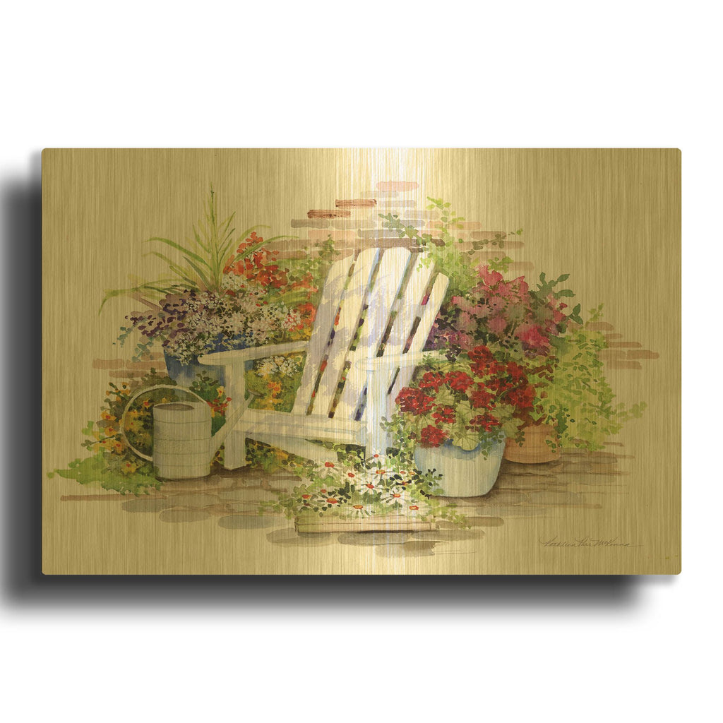 'Sit a Spell' By Kathleen Parr Gold Metal Wall Art