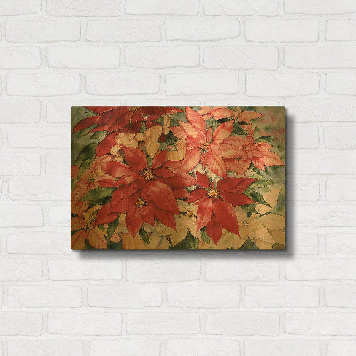 'Poinsettia' By Kathleen Parr Gold Metal Wall Art