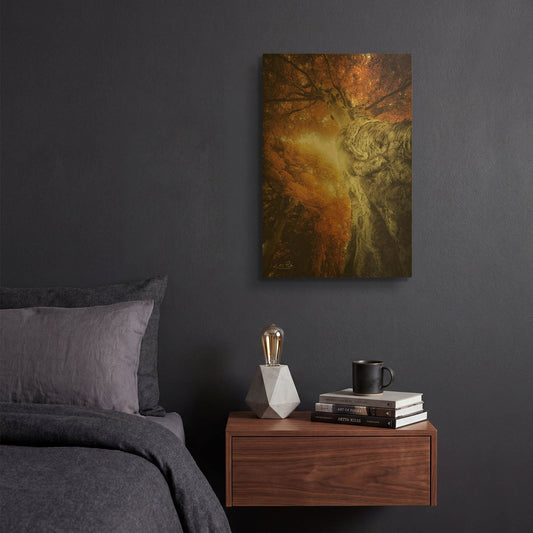 'Look Up Autumn' By Martin Podt Gold Metal Wall Art