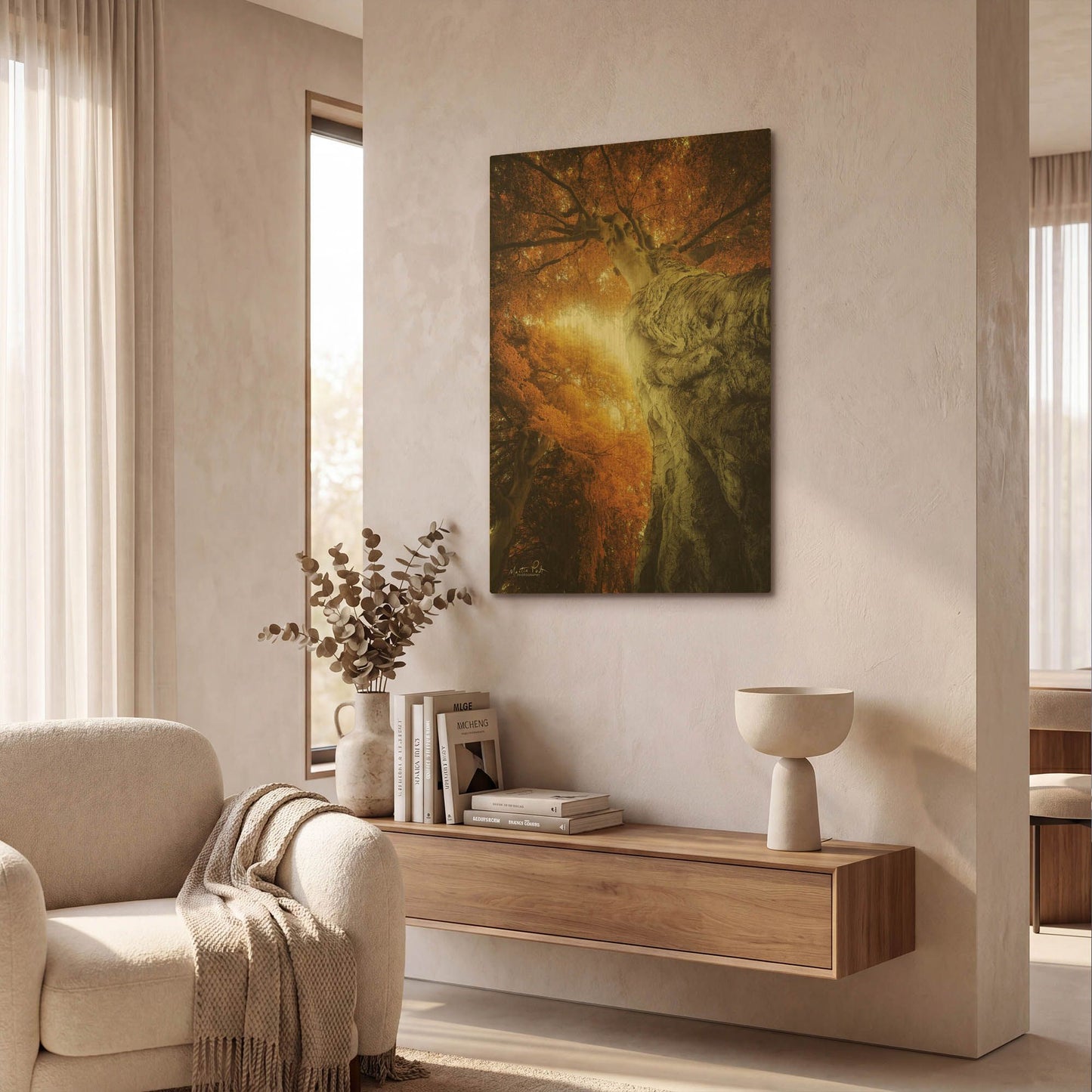 'Look Up Autumn' By Martin Podt Gold Metal Wall Art