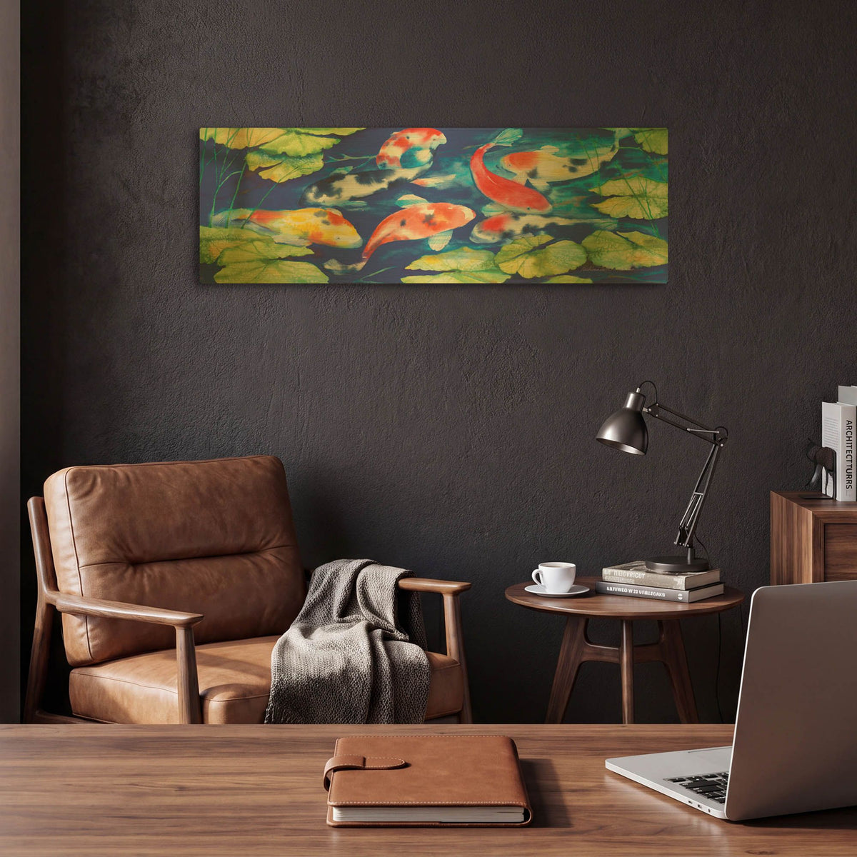 'Koi' By Kathleen Parr Gold Metal Wall Art