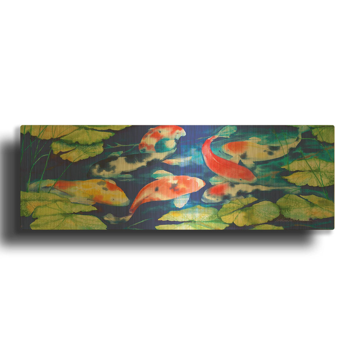 'Koi' By Kathleen Parr Gold Metal Wall Art
