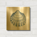 'Shells 3 Blue and White' By Kathleen Parr Gold Metal Wall Art