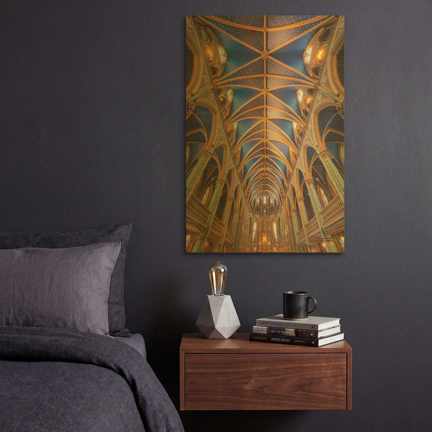 'Notre-Dame Cathedral Basilica' By Martin Podt Gold Metal Wall Art