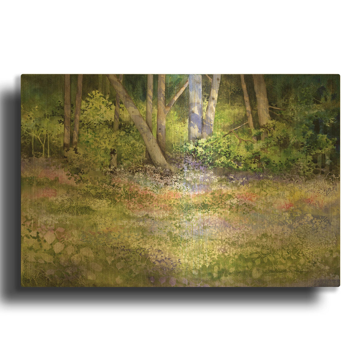 'Springtime Woods' By Kathleen Parr Gold Metal Wall Art