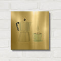 'Coffee Break 7 Tan' By Kathleen Parr Gold Metal Wall Art