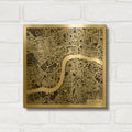 'London Map Black' By Laura Marshall Gold Metal Wall Art