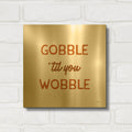 'Thanksgiving Typography 1' By Laura Marshall Gold Metal Wall Art