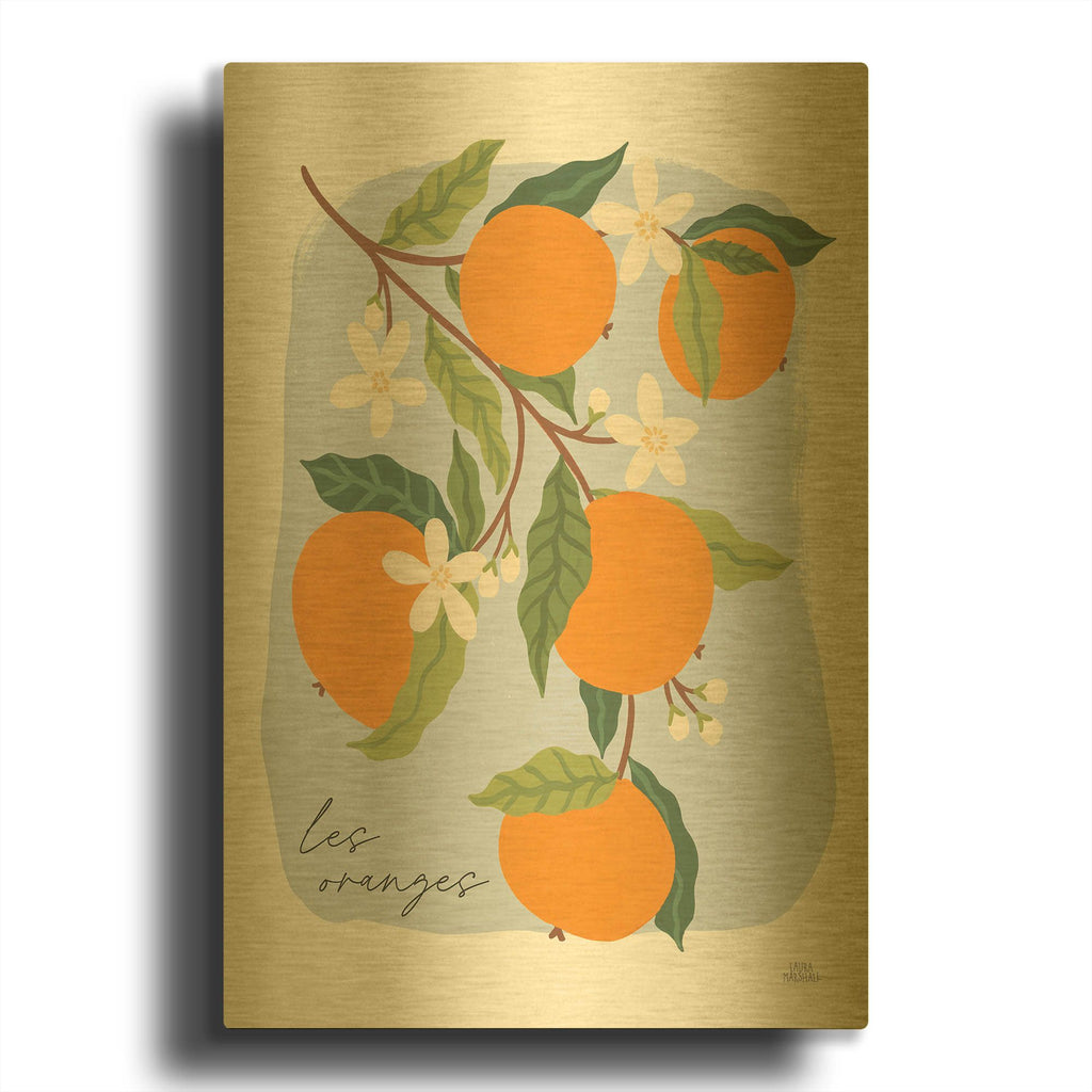'Marche Aux Fruits 1 V2' By Laura Marshall Gold Metal Wall Art