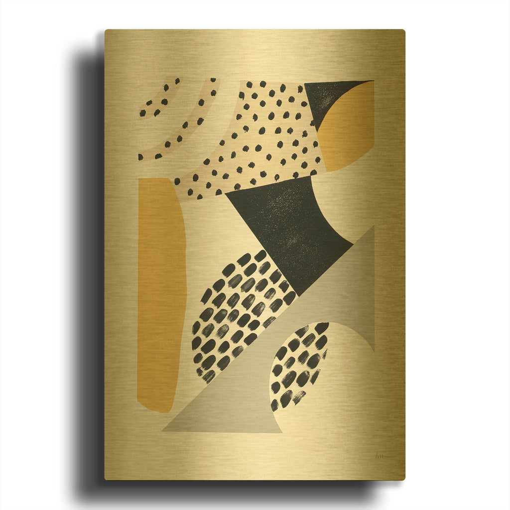 'Luminous Tumble 2 Yellow' By Laura Marshall Gold Metal Wall Art