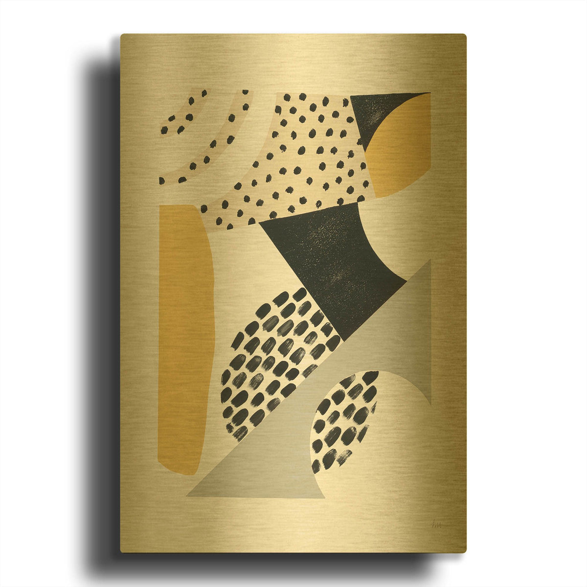 'Luminous Tumble 2 Yellow' By Laura Marshall Gold Metal Wall Art