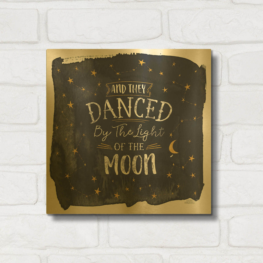 'Celestial Love 2 Sq' By Laura Marshall Gold Metal Wall Art