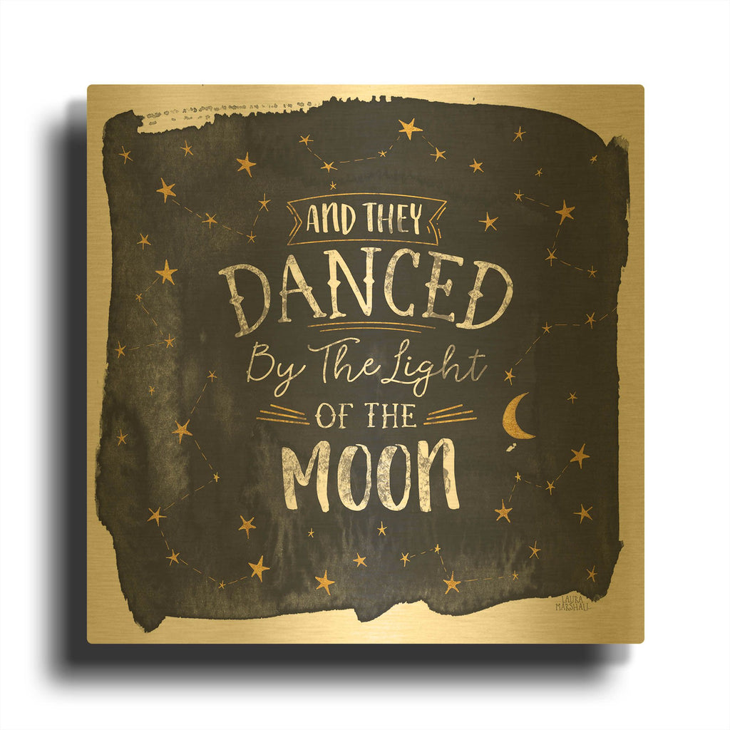 'Celestial Love 2 Sq' By Laura Marshall Gold Metal Wall Art