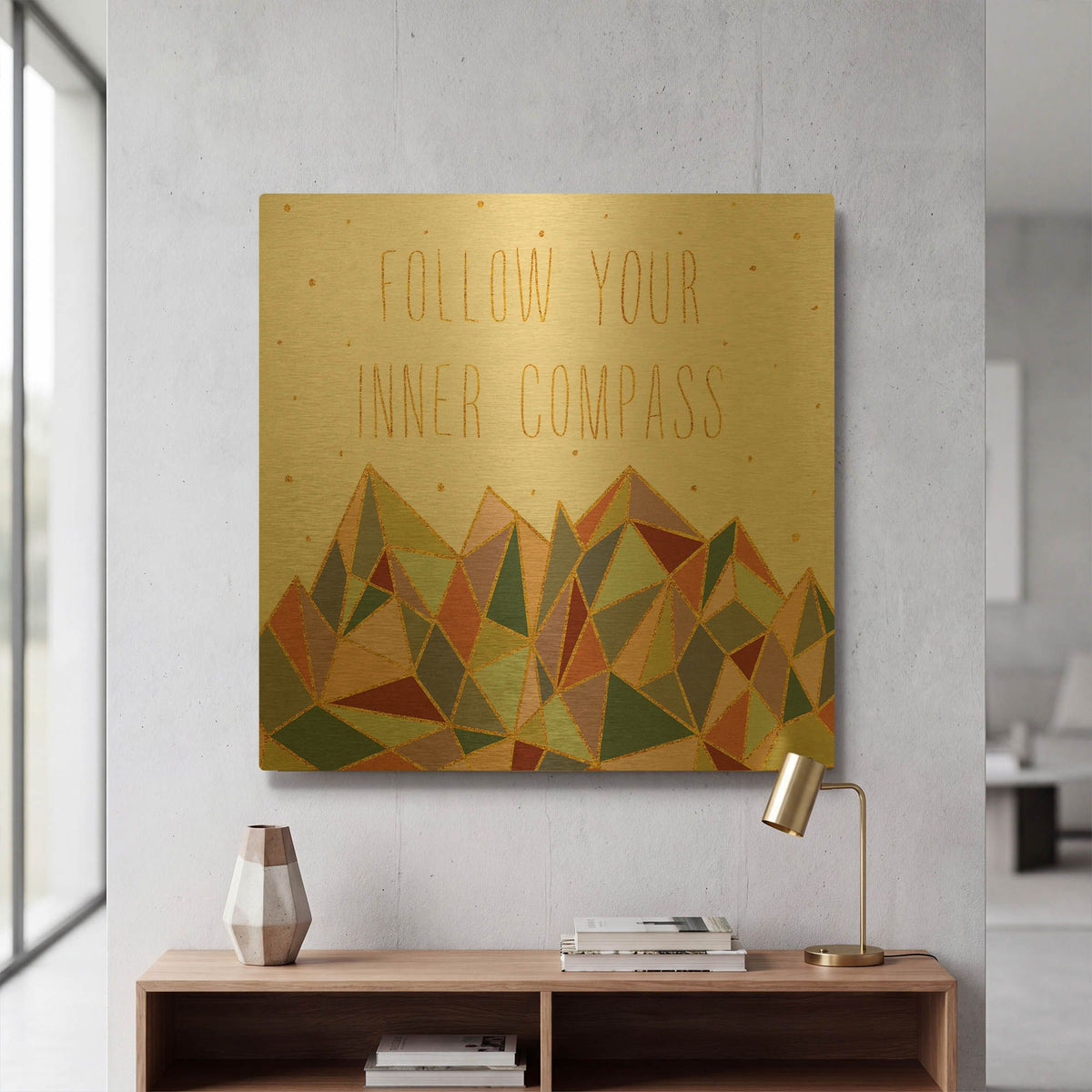 'Written In The Stars 3 On White' By Laura Marshall Gold Metal Wall Art