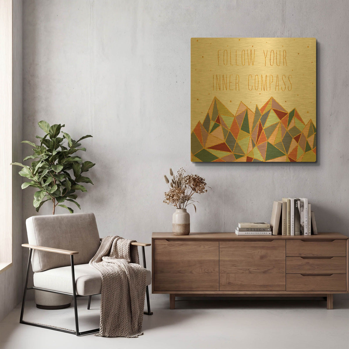 'Written In The Stars 3 On White' By Laura Marshall Gold Metal Wall Art