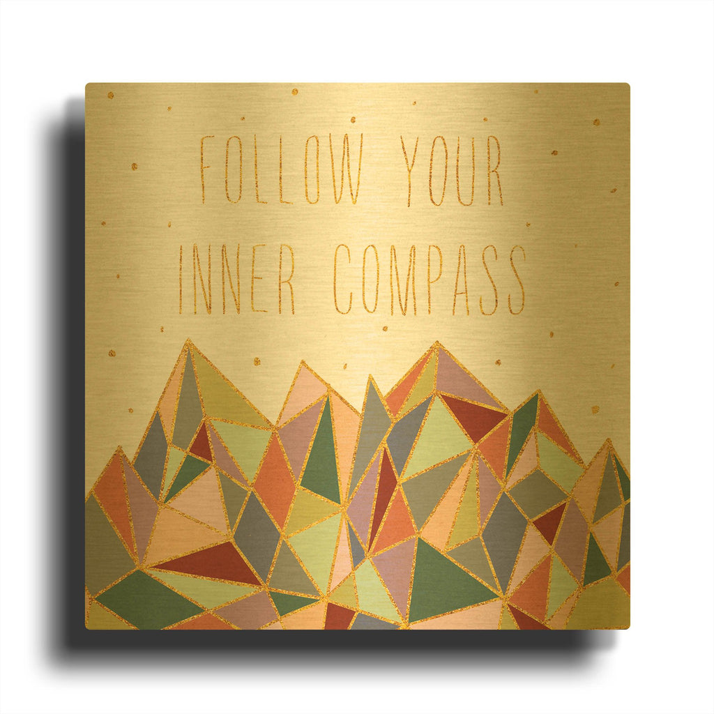 'Written In The Stars 3 On White' By Laura Marshall Gold Metal Wall Art