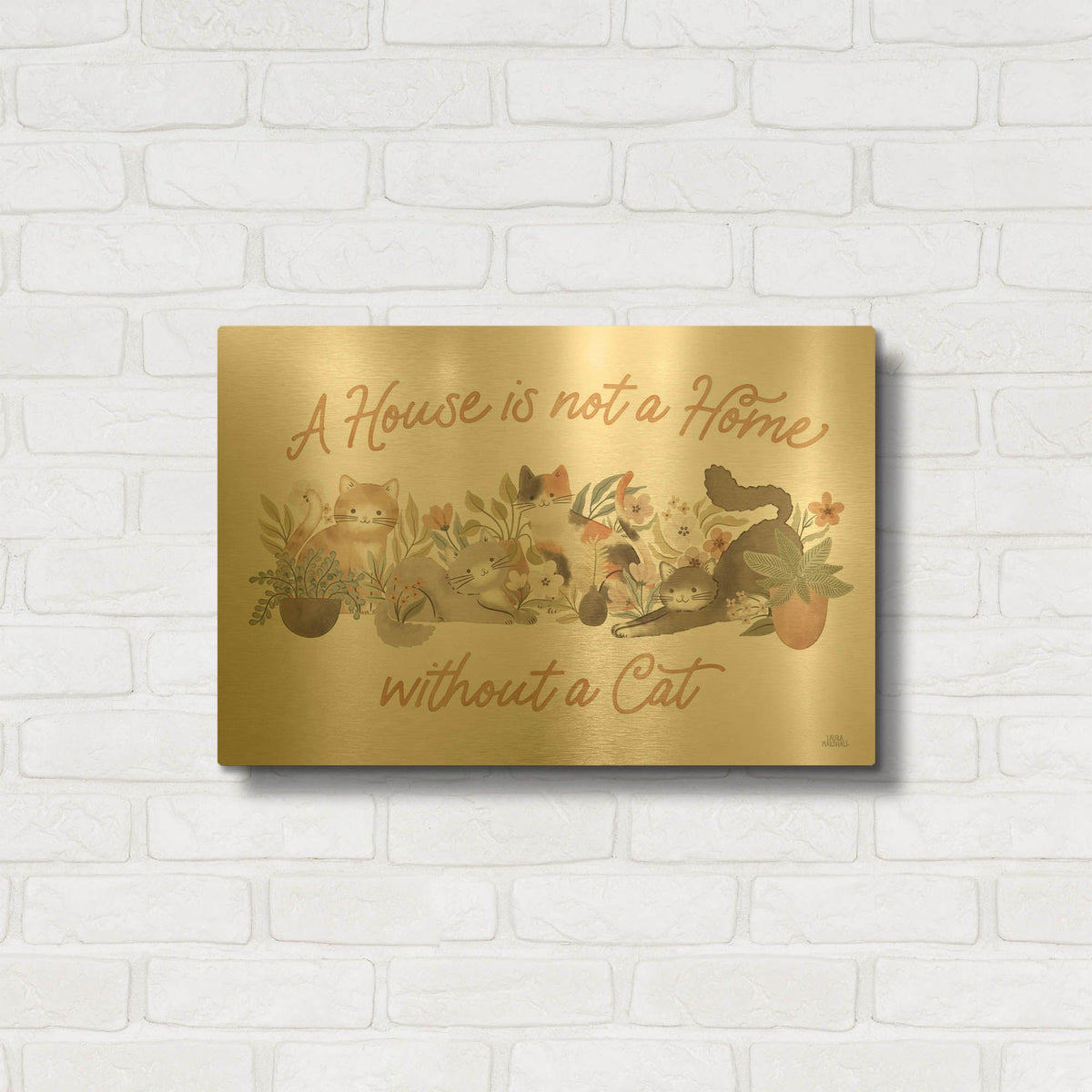 'Garden Friends 1' By Laura Marshall Gold Metal Wall Art