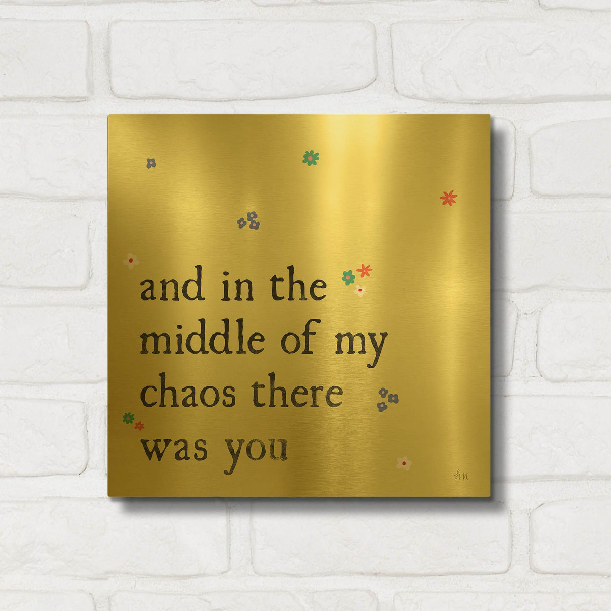 'Simple Romance 1 Colorful' By Laura Marshall Gold Metal Wall Art