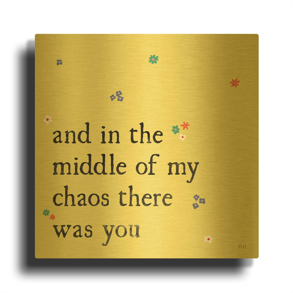'Simple Romance 1 Colorful' By Laura Marshall Gold Metal Wall Art