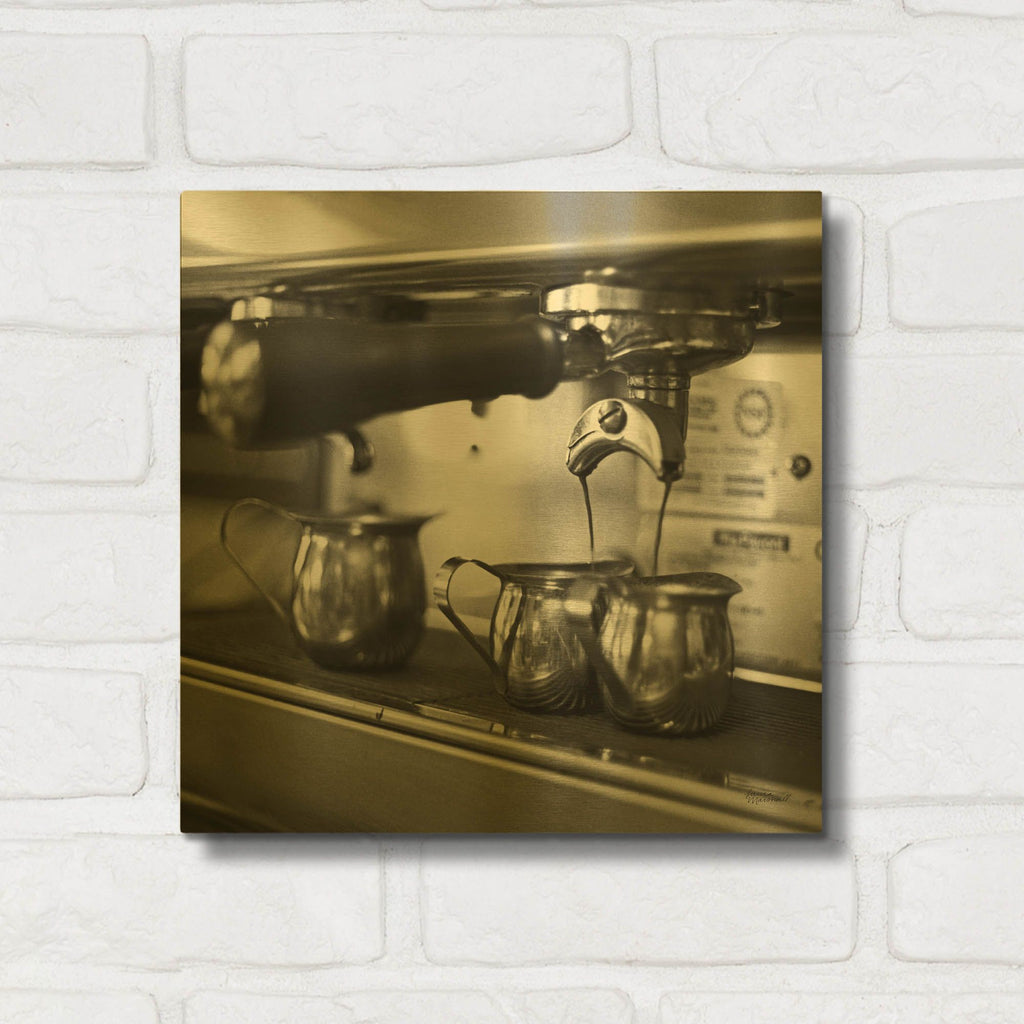 'Coffeehouse 2' By Laura Marshall Gold Metal Wall Art