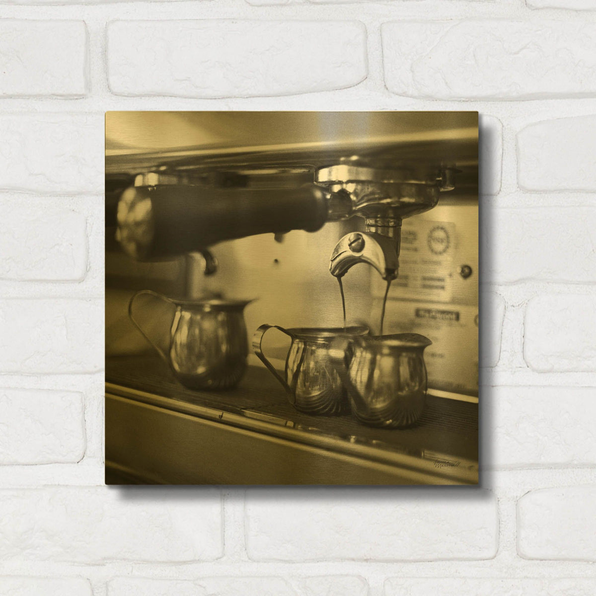 'Coffeehouse 2' By Laura Marshall Gold Metal Wall Art