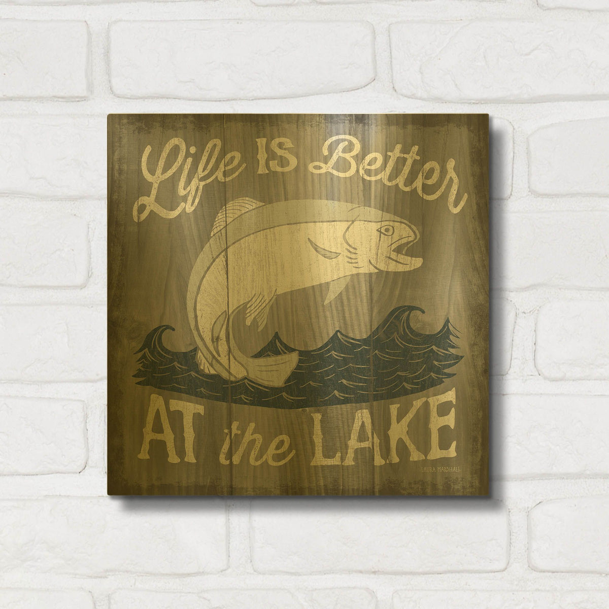 'Up North V' By Laura Marshall Gold Metal Wall Art
