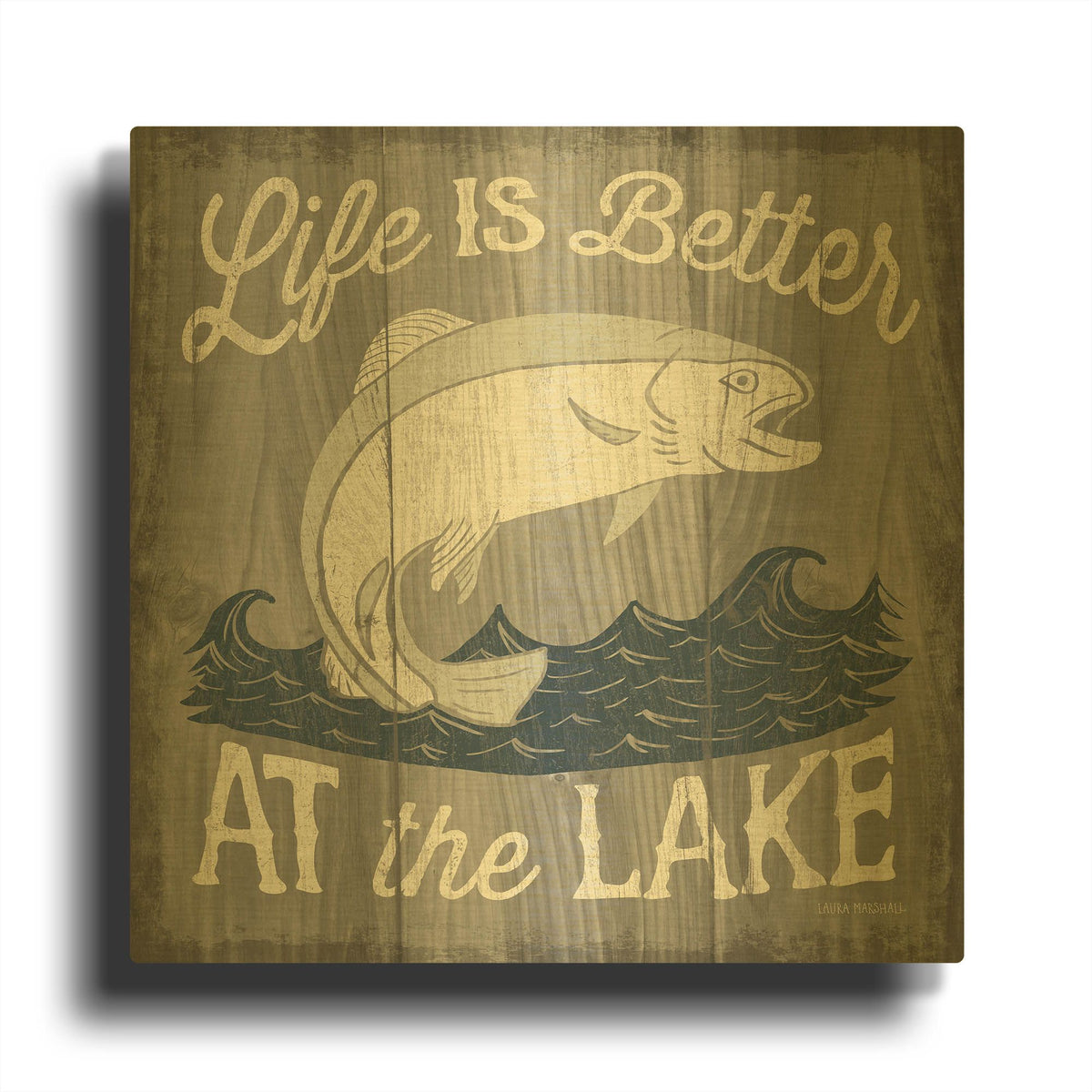 'Up North V' By Laura Marshall Gold Metal Wall Art