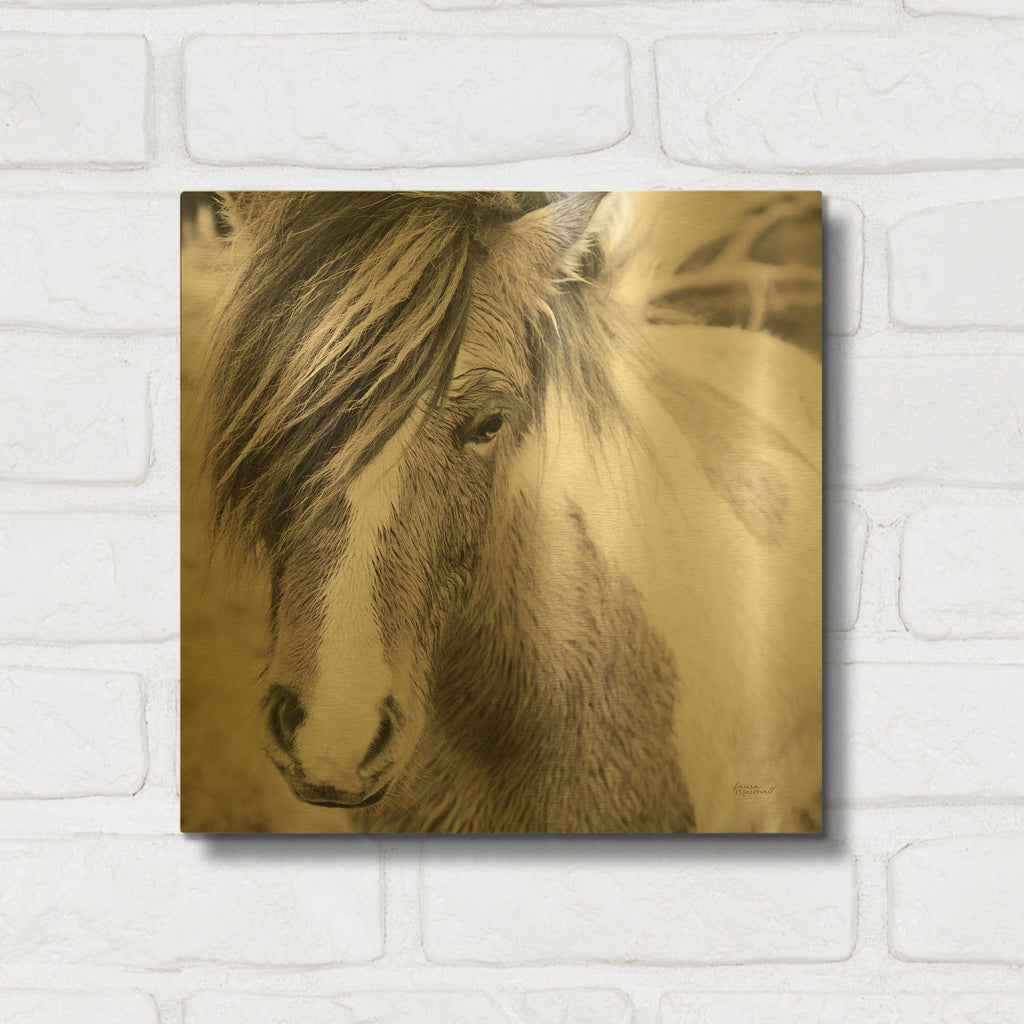 'Elska 4 Bw' By Laura Marshall Gold Metal Wall Art