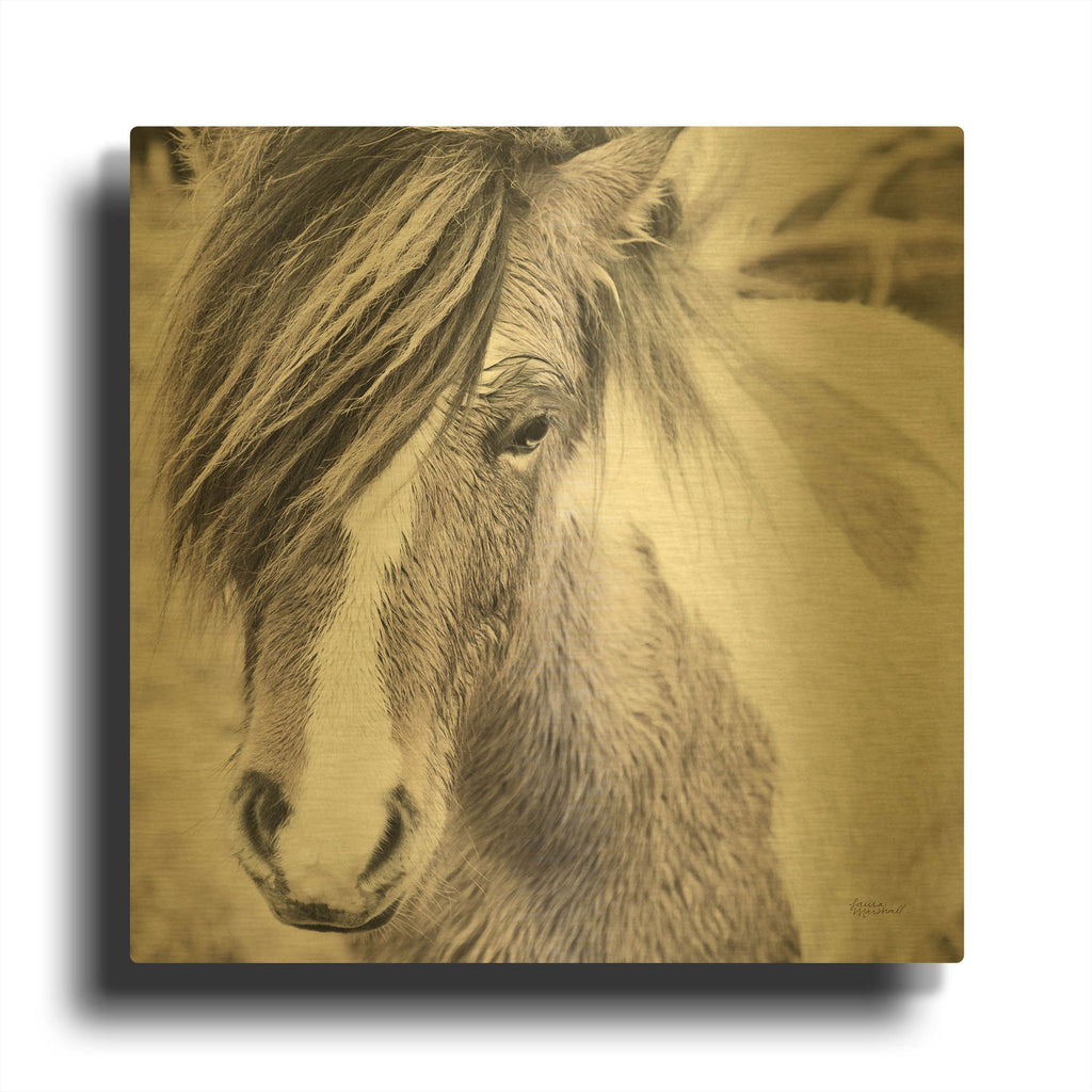 'Elska 4 Bw' By Laura Marshall Gold Metal Wall Art