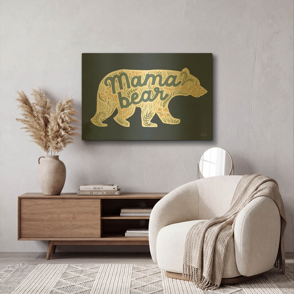 'Lakeside Days Xi Blue' By Laura Marshall Gold Metal Wall Art