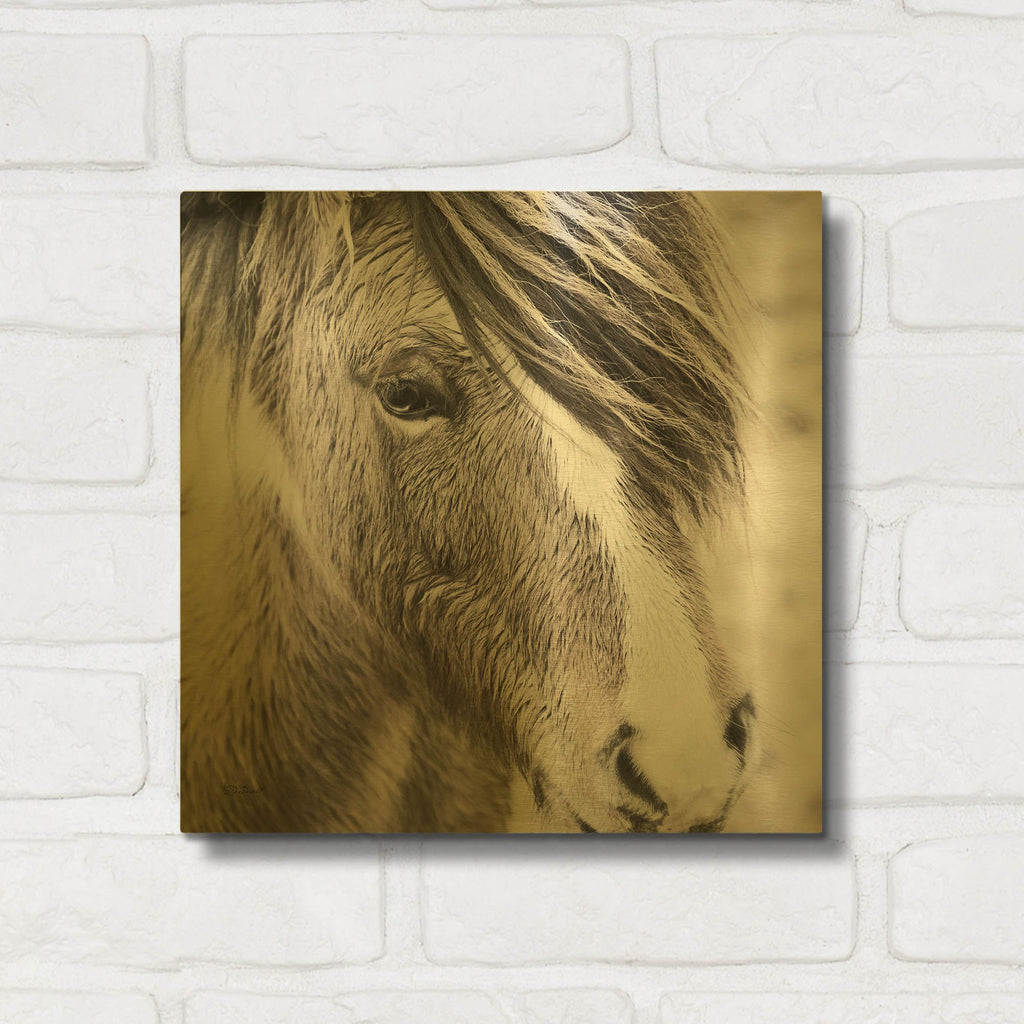 'Elska 3 Bw' By Laura Marshall Gold Metal Wall Art