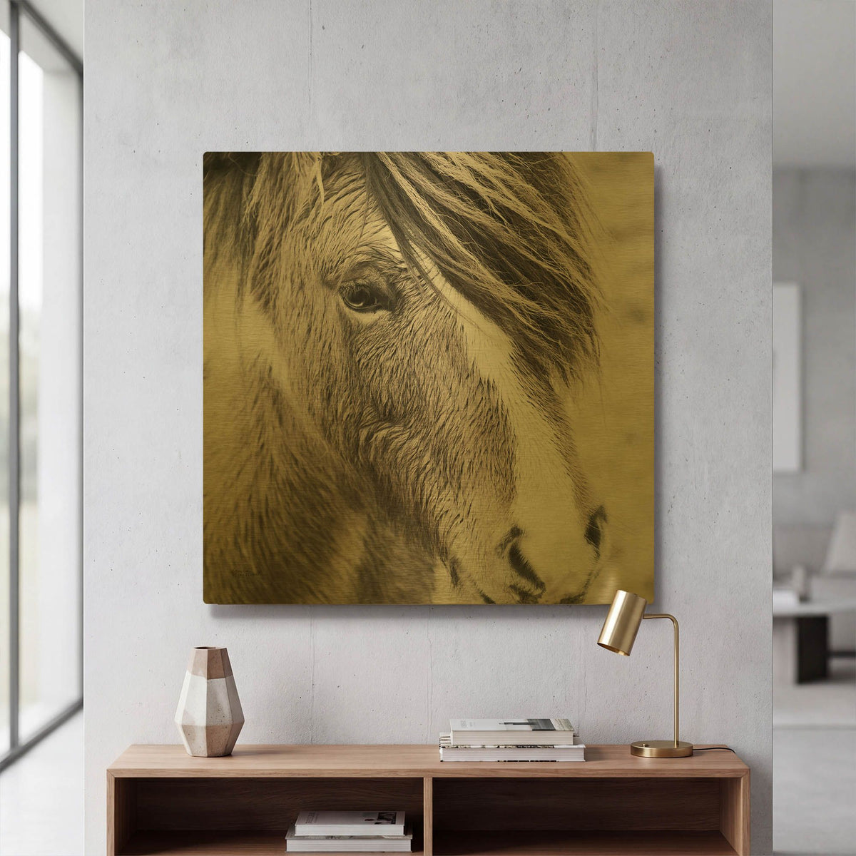 'Elska 3 Bw' By Laura Marshall Gold Metal Wall Art