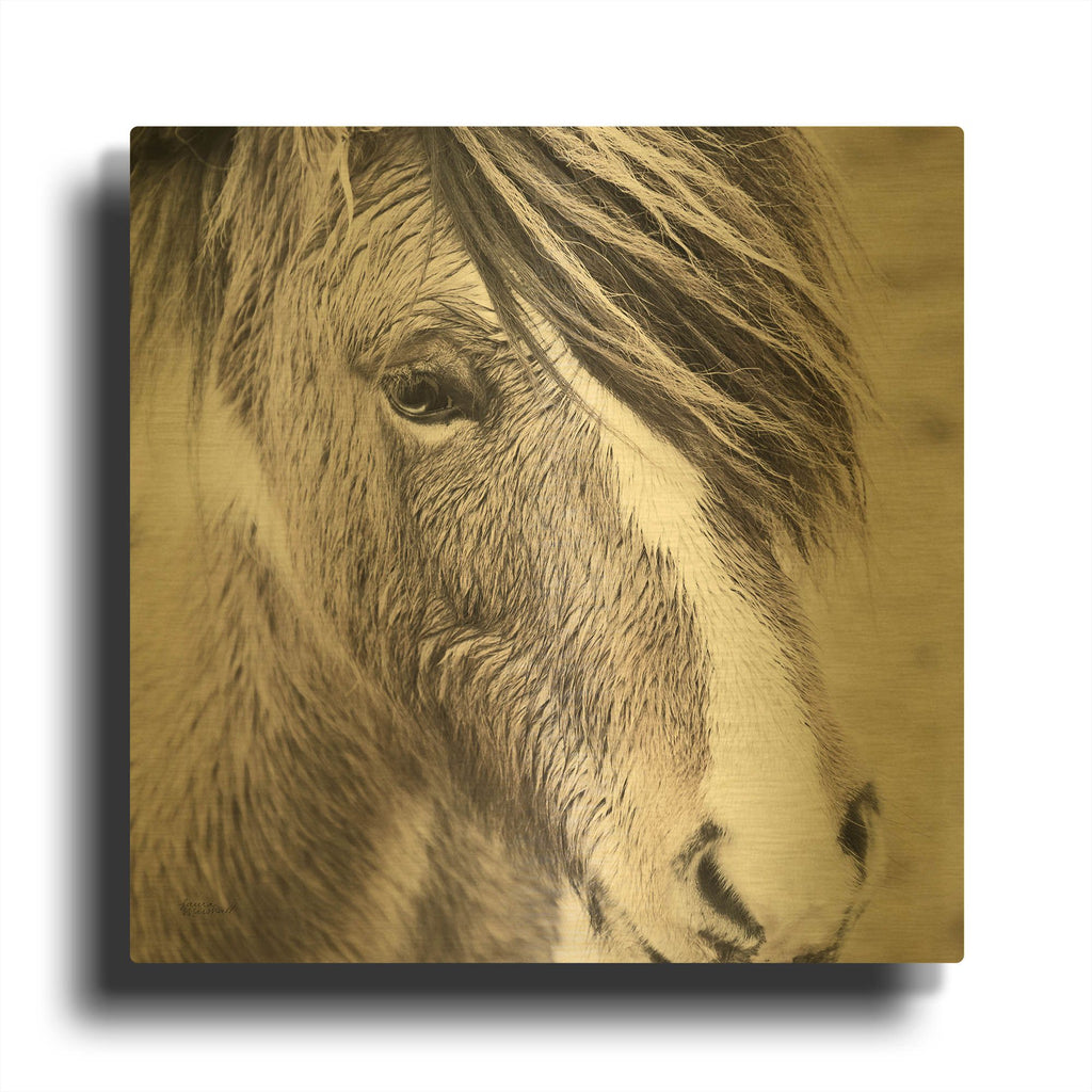 'Elska 3 Bw' By Laura Marshall Gold Metal Wall Art