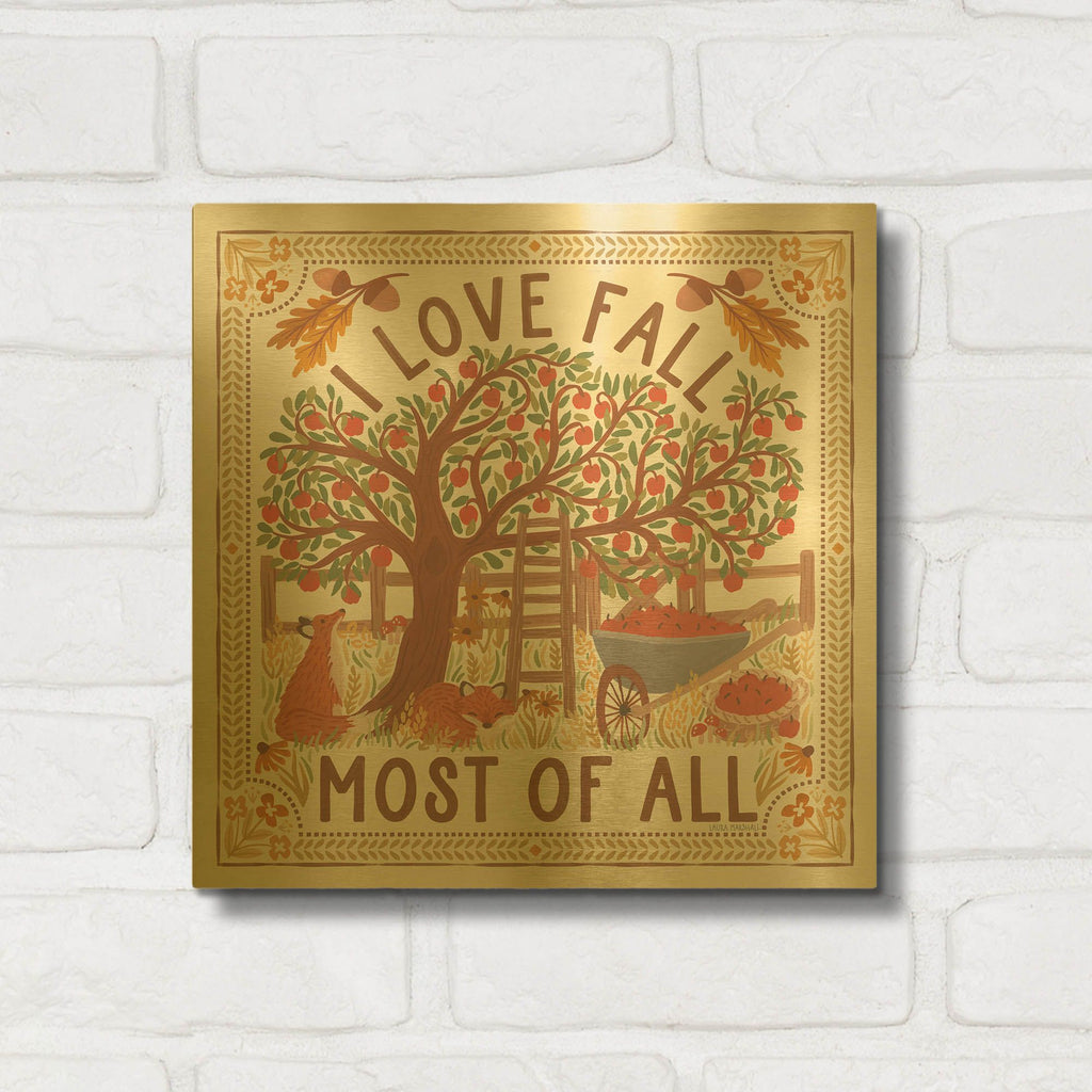 'Autumn Days 2' By Laura Marshall Gold Metal Wall Art