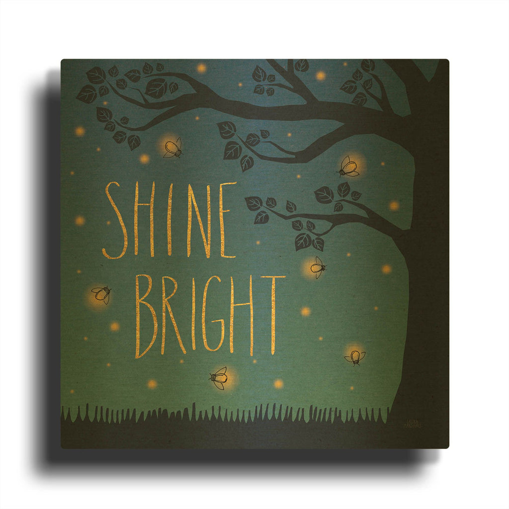 'Twilight Fireflies 2' By Laura Marshall Gold Metal Wall Art