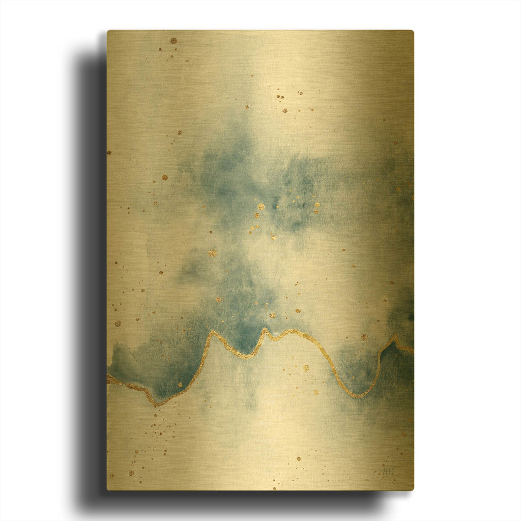 'Flow With Gold 2' By Laura Marshall Gold Metal Wall Art