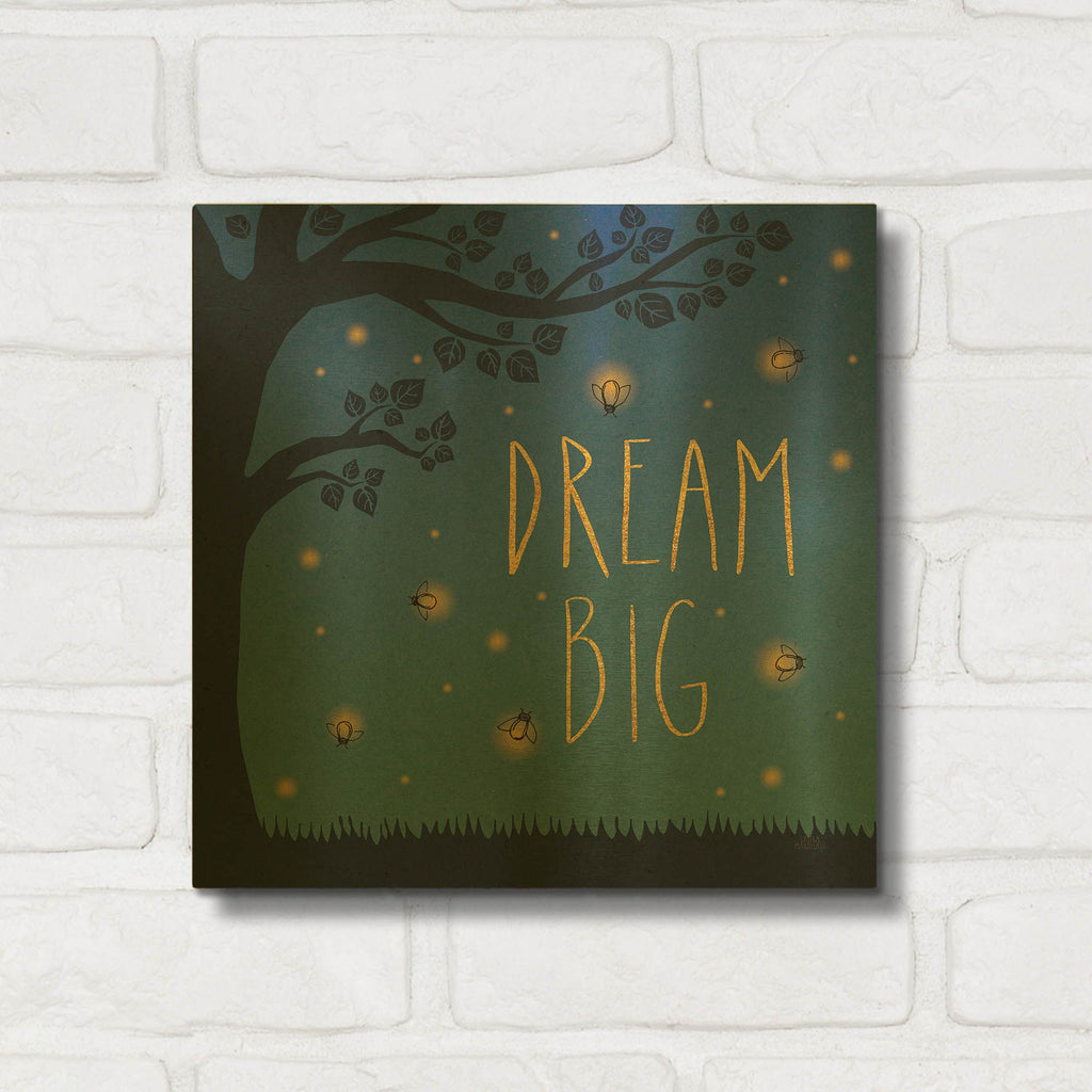 'Twilight Fireflies 1' By Laura Marshall Gold Metal Wall Art