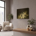 'Dandelion Dewdrops 2' By Laura Marshall Gold Metal Wall Art