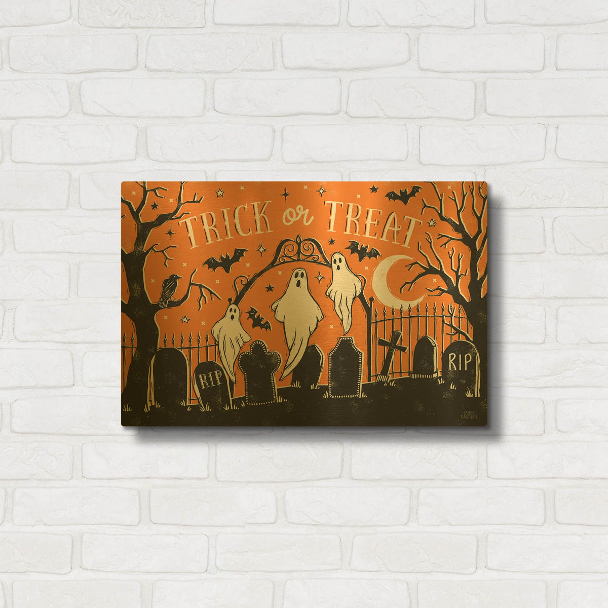 'Hocus Pocus 1' By Laura Marshall Gold Metal Wall Art