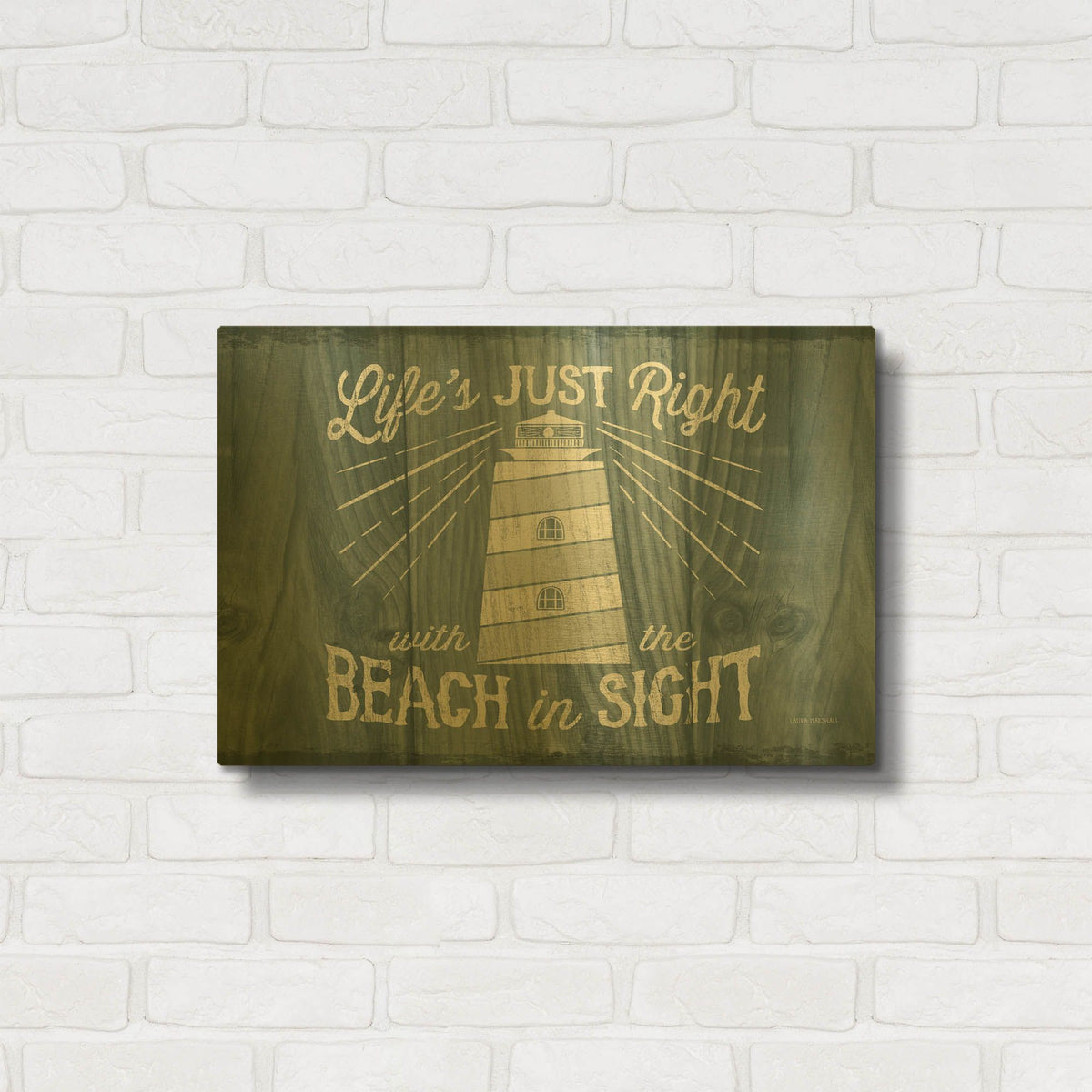 'Up North 3 V2' By Laura Marshall Gold Metal Wall Art
