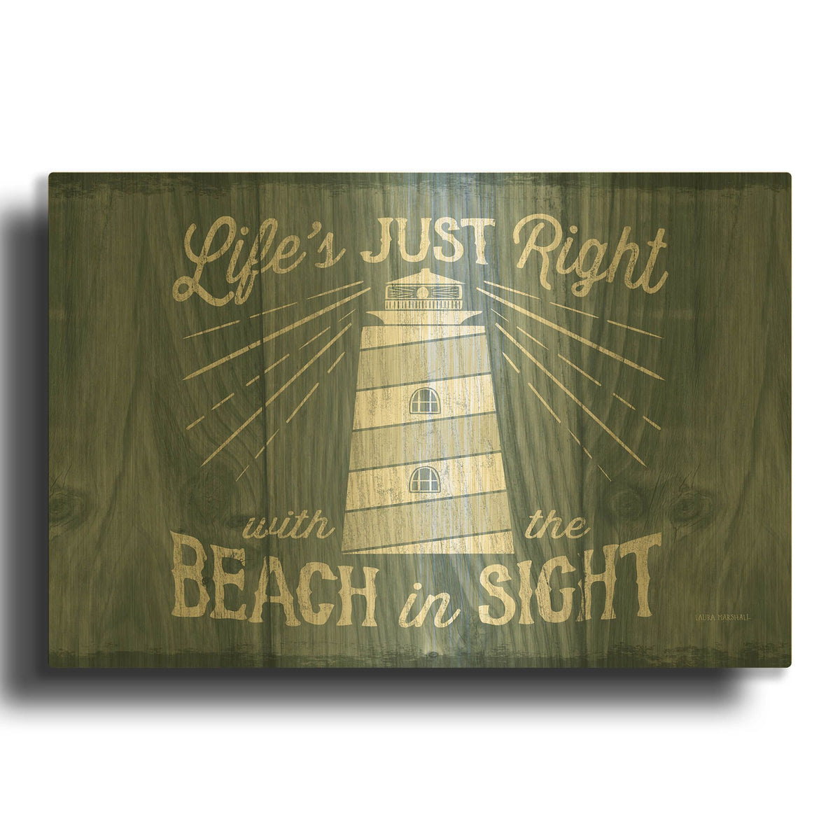 'Up North 3 V2' By Laura Marshall Gold Metal Wall Art