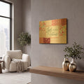 'Blooming Hearts 1' By Laura Marshall Gold Metal Wall Art