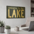 'Lakeside Days Ix Blue' By Laura Marshall Gold Metal Wall Art