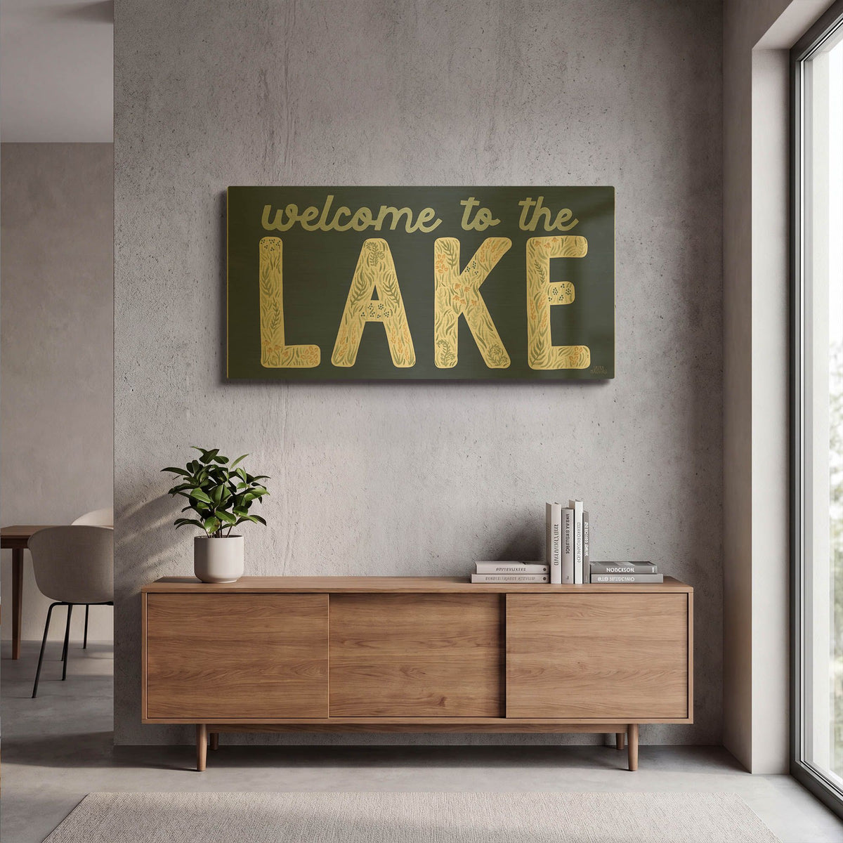 'Lakeside Days Ix Blue' By Laura Marshall Gold Metal Wall Art